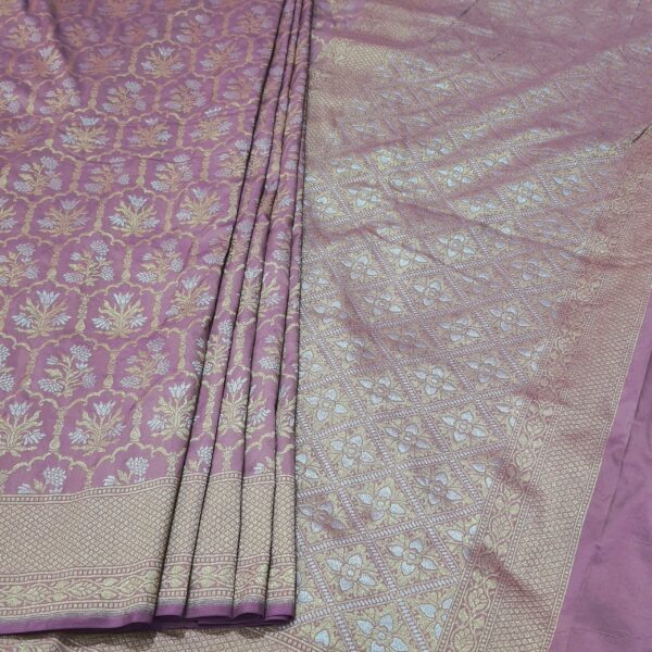 Banarasi Silk Meena Saree Pink