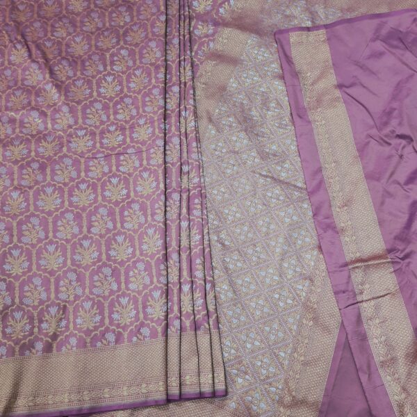 Banarasi Silk Meena Saree Pink