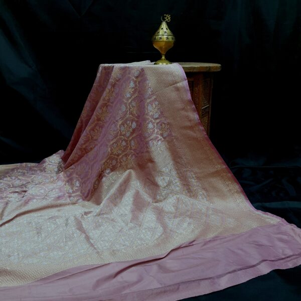 Banarasi Silk Meena Saree Pink