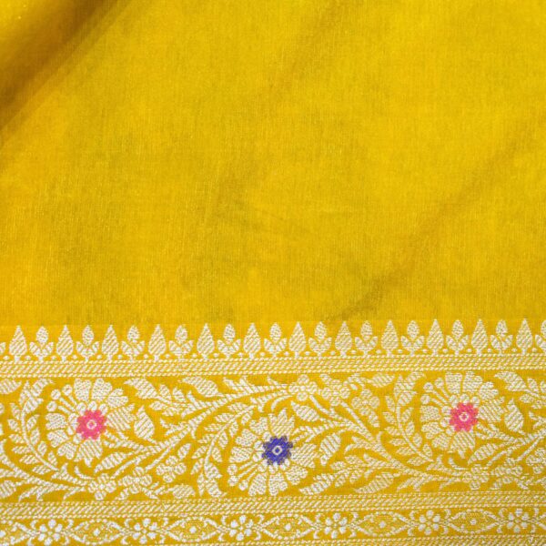 Designer Stripe Semi Silk Banarasi Saree Gold